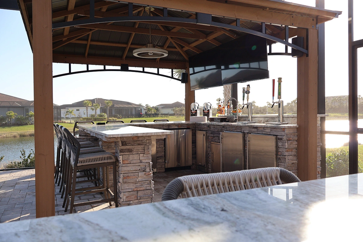 Cabana and pergola structure by Oasis Outdoor Living