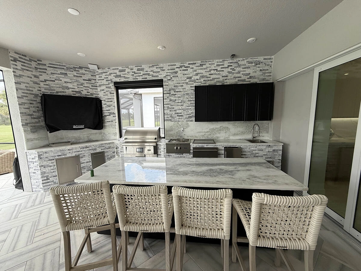 Granite and marble countertop work by Oasis Outdoor Living