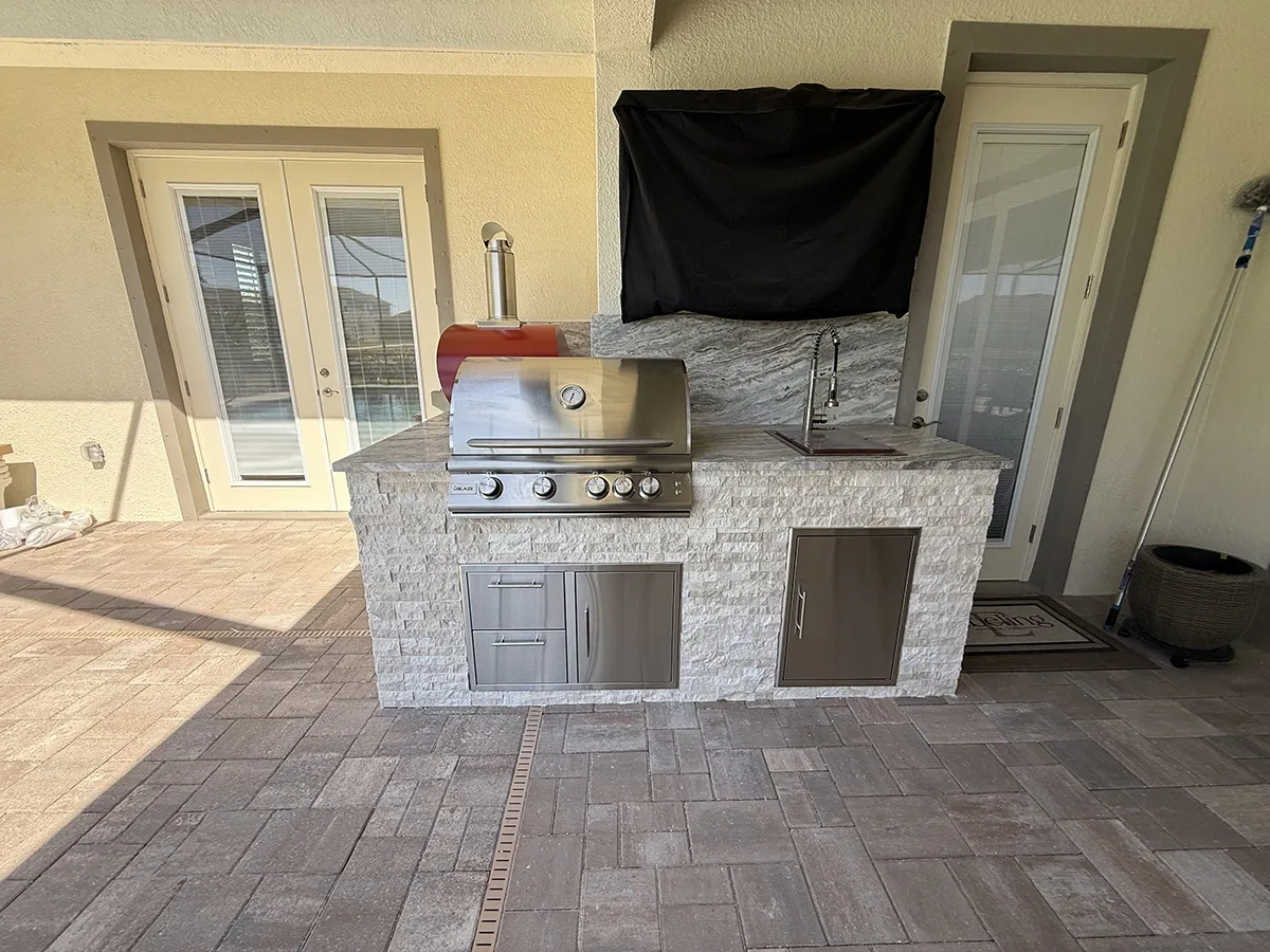 Signature outdoor kitchen island in Riverview, Florida by Oasis Outdoor Living